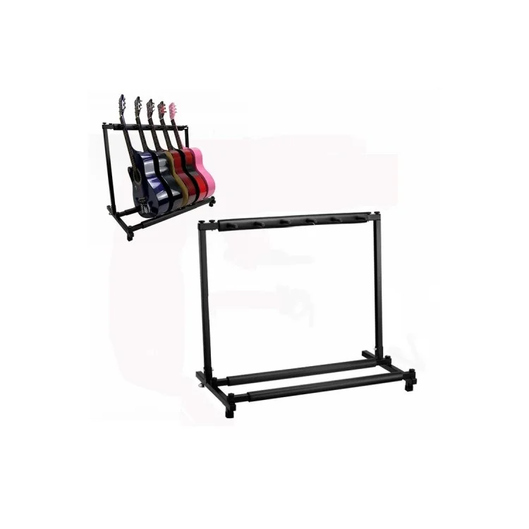 Suporte de Chão para Guitarra JYC-J-P5 com 5 Slots, Suporte Universal para Exibição de Guitarra Acústica, Elétrica e Baixo