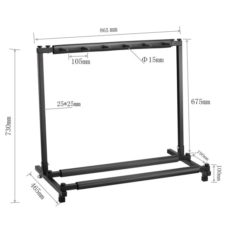 JYC-J-P5 5 Slots Guitar Floor Stand Universal Guitar Display Holder Rack Pour Basse de Guitare Électrique Acoustique