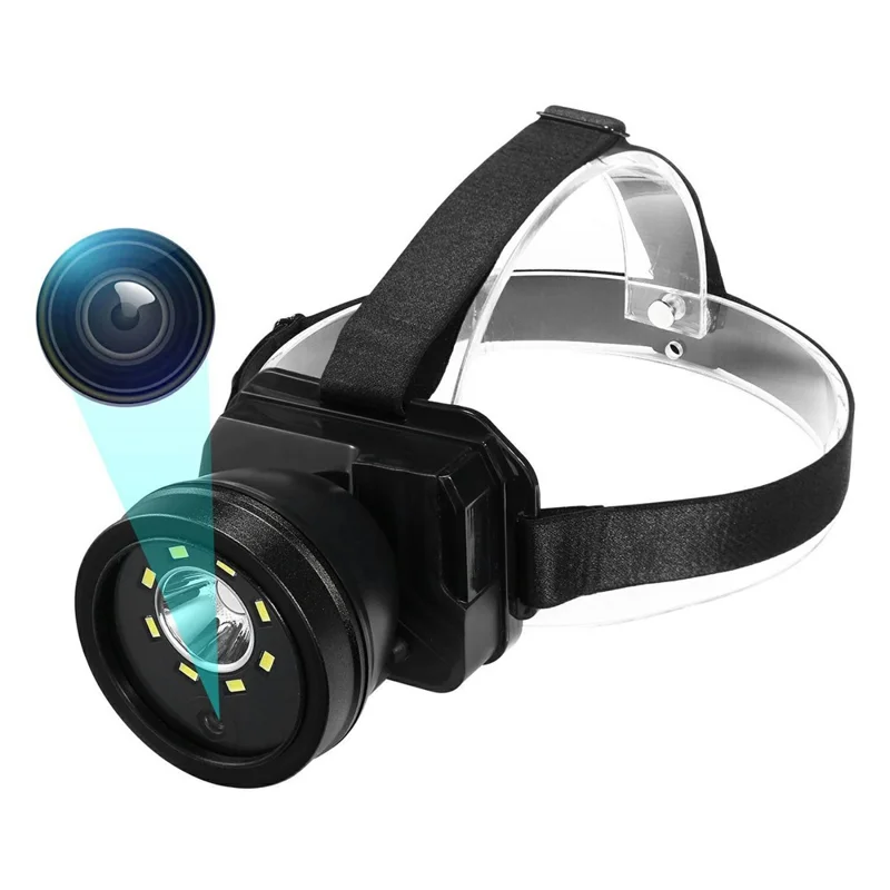 901 IPX5 Vandtæt Hovedlampe til Natfiskeri og Udeture, Bærbar Lommelygte med Kamera