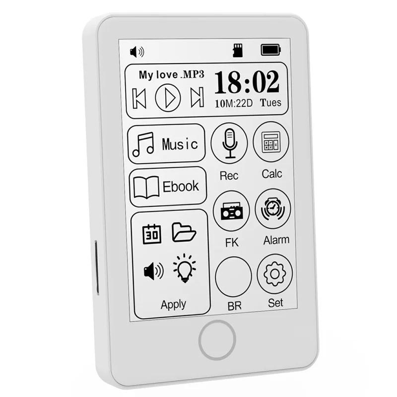 2.7 inch Hi-Fi Sound E-Ink MP3 Player Digital Paper Display MP4 Novel Reader Eye-Care E-Book Reader