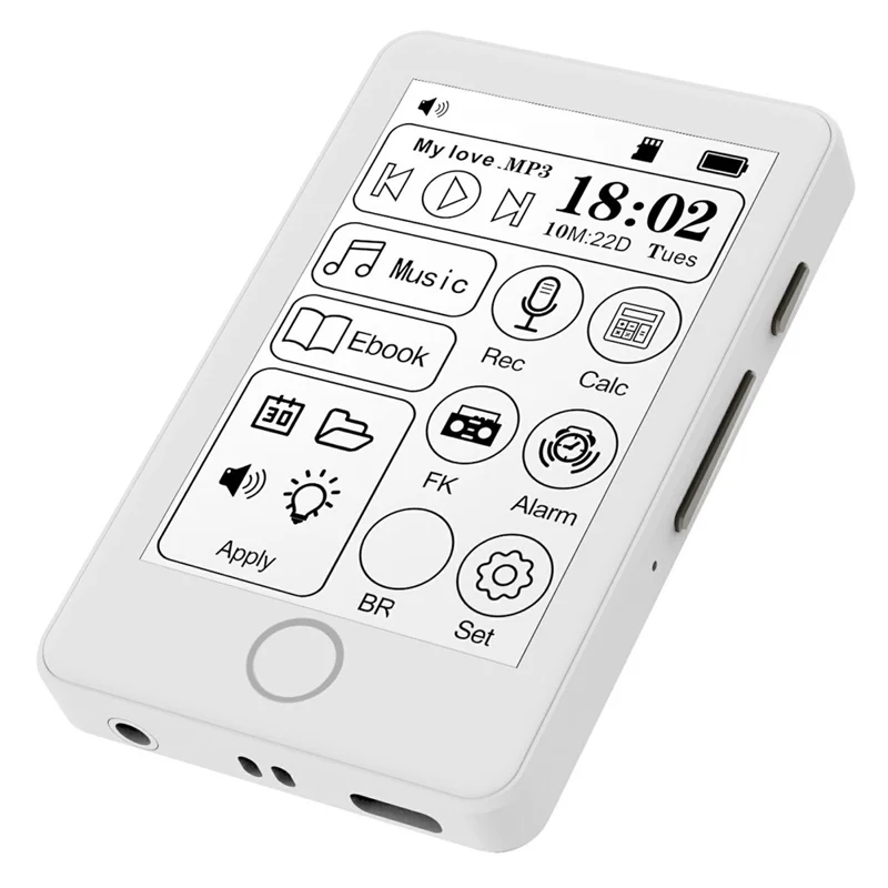 2.7 inch Hi-Fi Sound E-Ink MP3 Player Digital Paper Display MP4 Novel Reader Eye-Care E-Book Reader