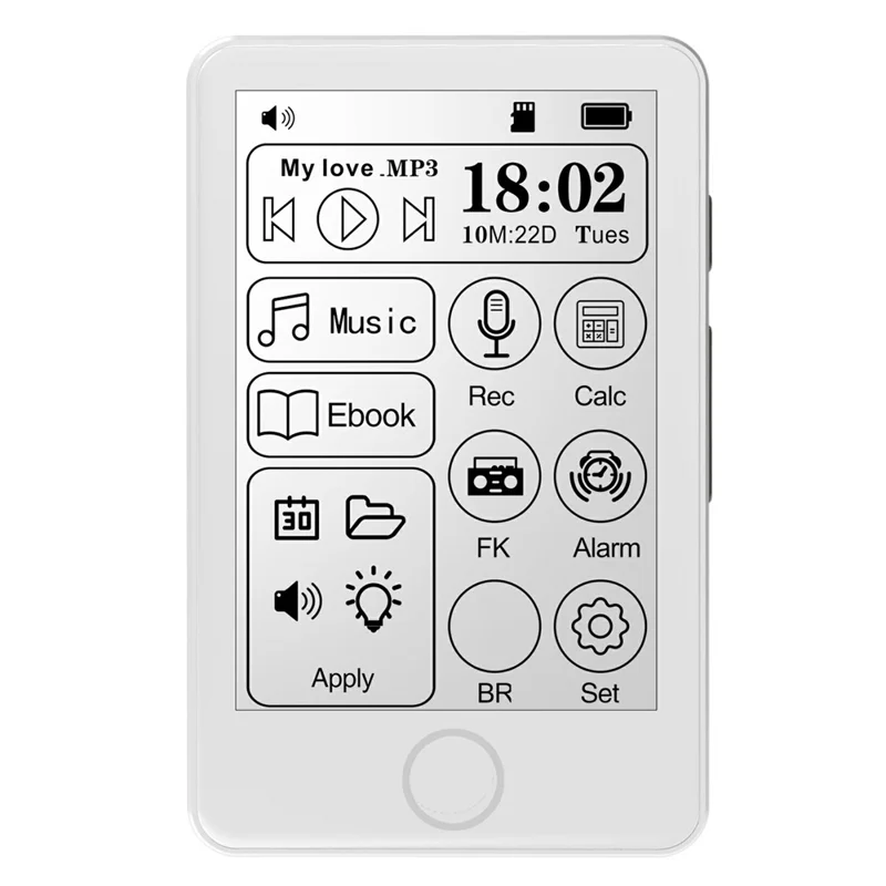 2.7 inch Hi-Fi Sound E-Ink MP3 Player Digital Paper Display MP4 Novel Reader Eye-Care E-Book Reader