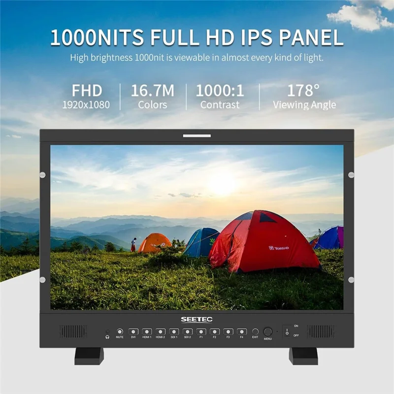 SEETEC P215 PRO 21,5 tommer 1920x1080 FHD Broadcast Monitor 1000nit Høj Hellige IPS Monitor - US Stik