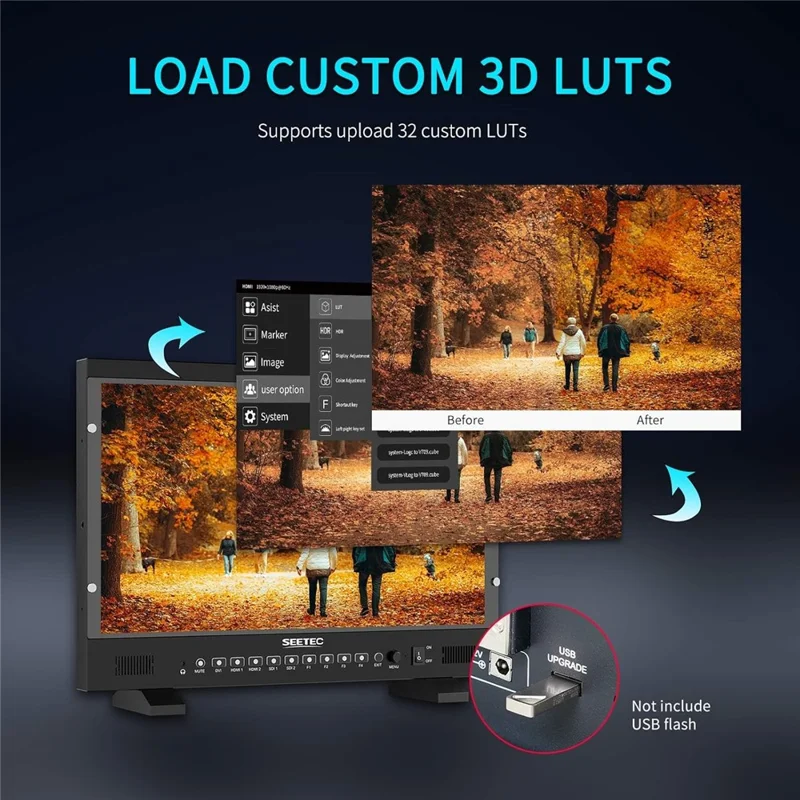 SEETEC P215 PRO 21,5 tommer 1920x1080 FHD Broadcast Monitor 1000nit Høj Hellige IPS Monitor - US Stik