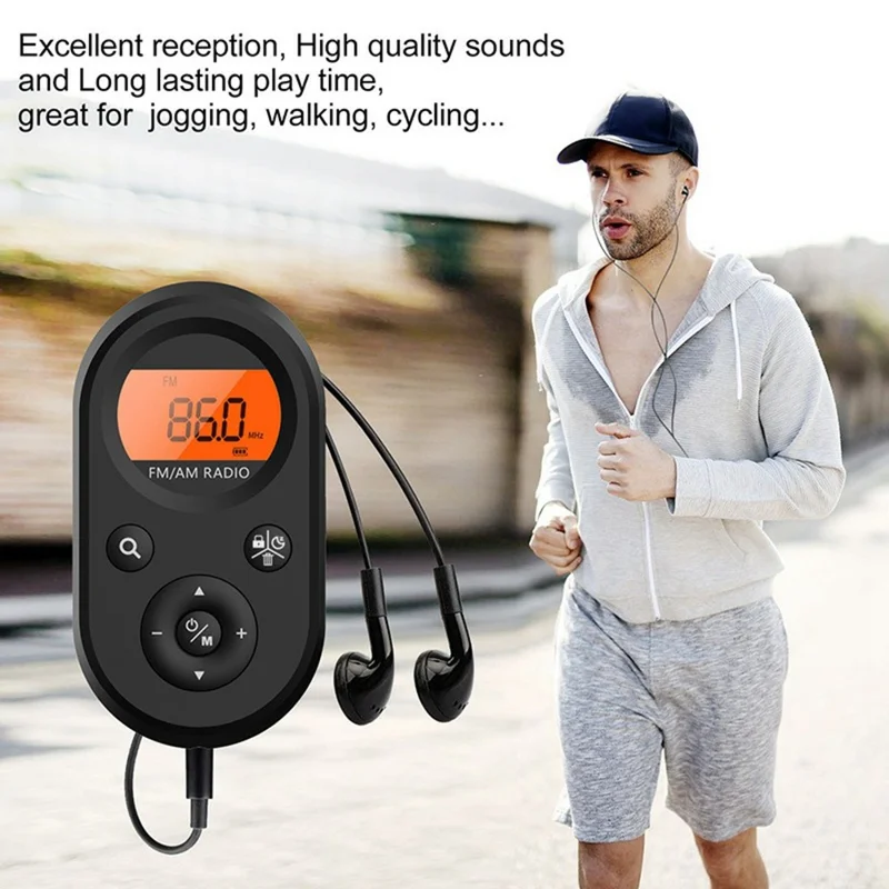 M01 Pocket Mini Radio Rechargeable with Backlight FM / AM Receiver Portable Digital Tuner for Travel / Home