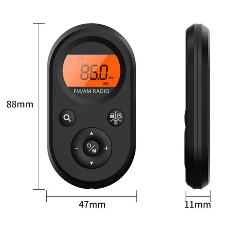 M01 Pocket Mini Radio Rechargeable with Backlight FM / AM Receiver Portable Digital Tuner for Travel / Home