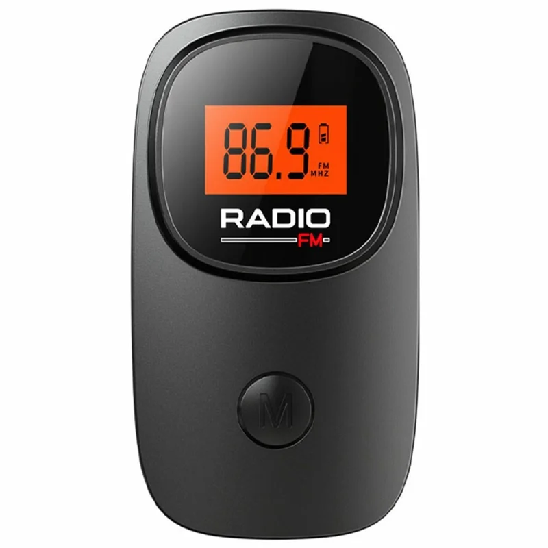 MI06 Mini Portable FM Radio with Clip Digital Display for Elderly 30 Preset Stations Pocket Radio