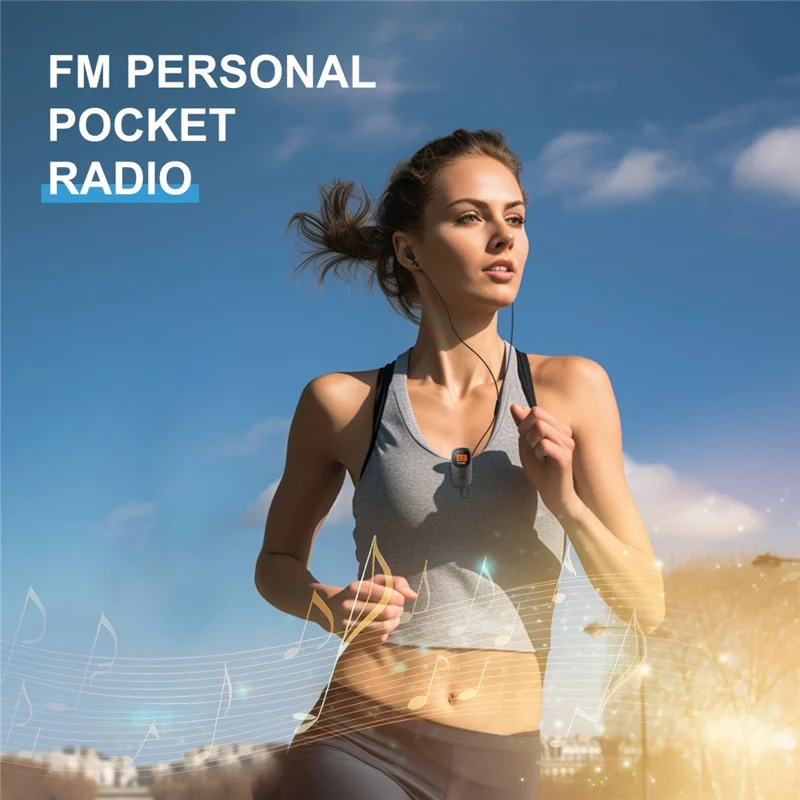 MI06 Mini Portable FM Radio with Clip Digital Display for Elderly 30 Preset Stations Pocket Radio