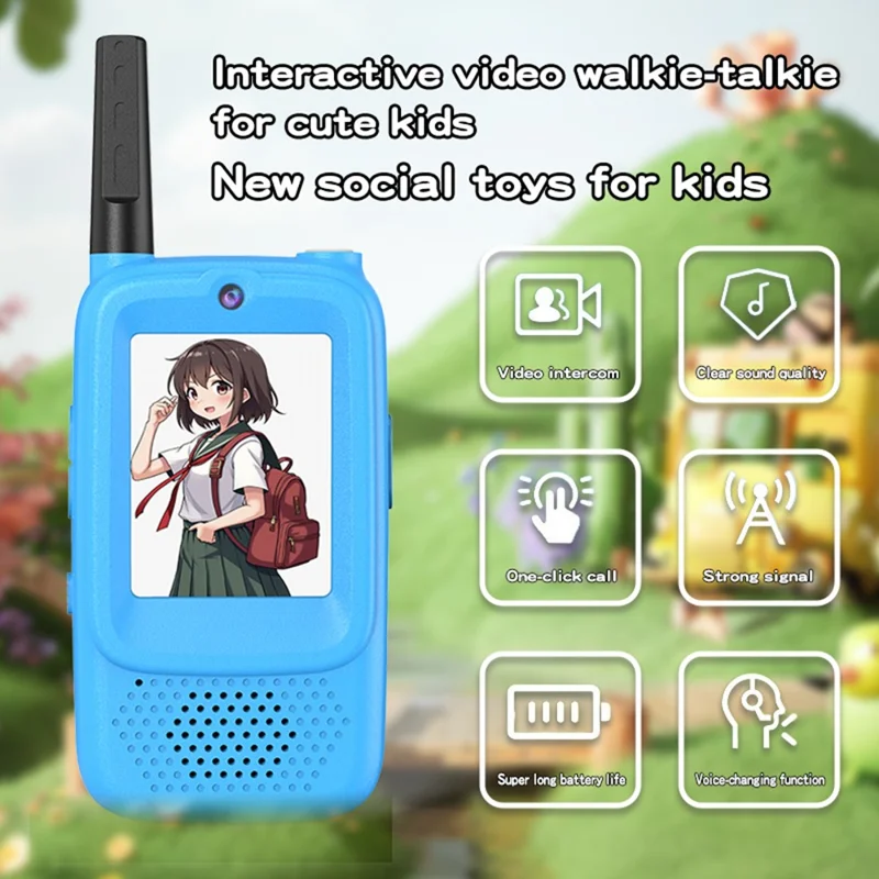 زوج D3 شاشة 2.0 بوصة جهاز داخلي للفيديو للأطفال جهاز اتصال لاسلكي يعمل تلقائيًا عند التشغيل مع وظيفة تغيير الصوت