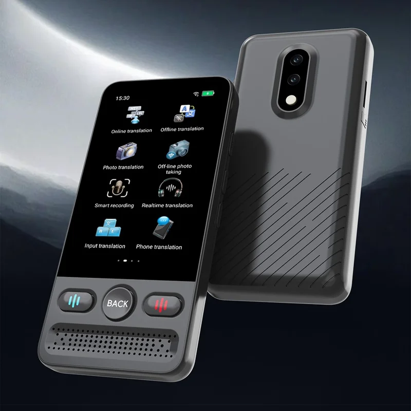 T13 شاشة 2.8 بوصة مترجم ذكي يدعم 138 لغة، مترجم صوتي وضوئي مع تقنية واي فاي وترجمة دون اتصال، سعة ذاكرة عشوائية 1 جيجابايت وسعة تخزين 8 جيجابايت ومزود بـ ChatGPT - أسود