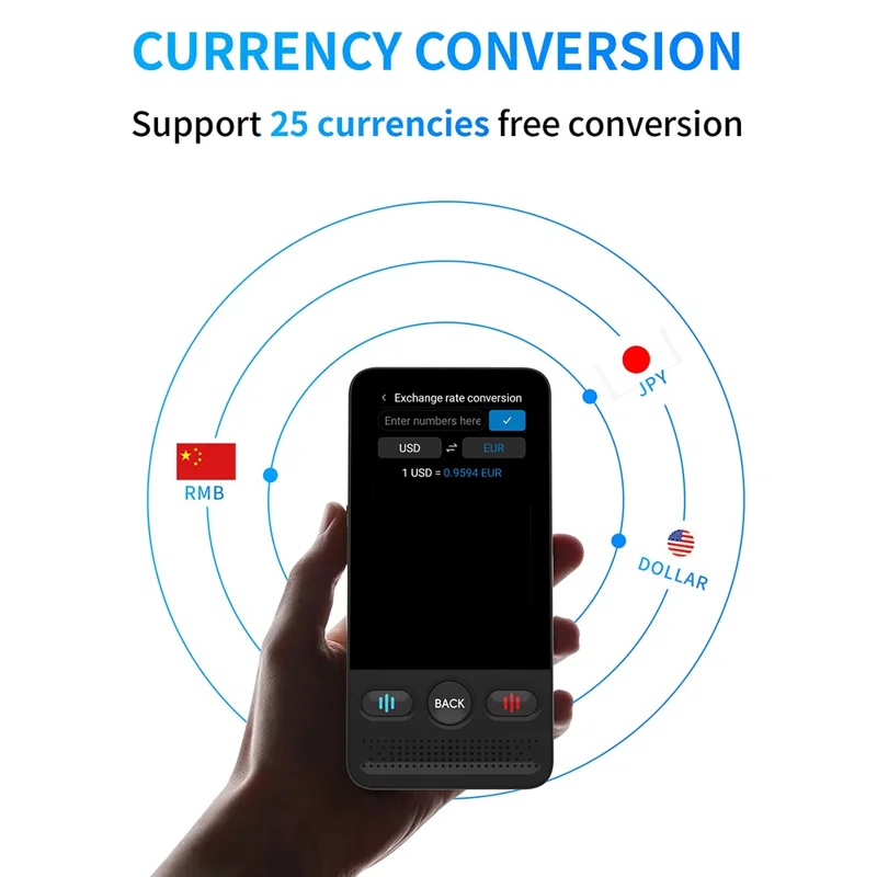 T13 شاشة 2.8 بوصة مترجم ذكي يدعم 138 لغة، مترجم صوتي وضوئي مع تقنية واي فاي وترجمة دون اتصال، سعة ذاكرة عشوائية 1 جيجابايت وسعة تخزين 8 جيجابايت ومزود بـ ChatGPT - أسود