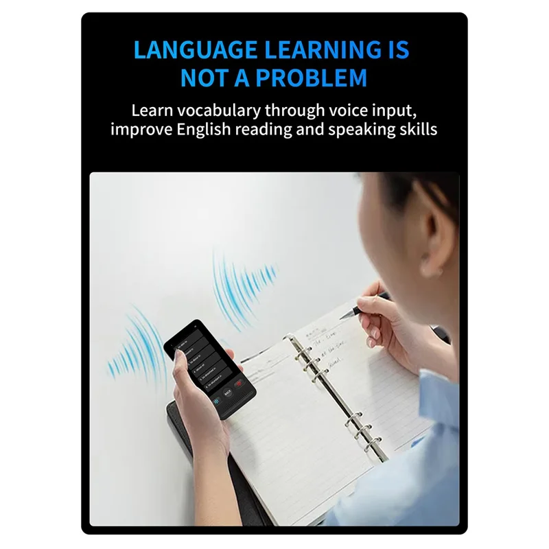 T13 شاشة 2.8 بوصة مترجم ذكي يدعم 138 لغة، مترجم صوتي وضوئي مع تقنية واي فاي وترجمة دون اتصال، سعة ذاكرة عشوائية 1 جيجابايت وسعة تخزين 8 جيجابايت ومزود بـ ChatGPT - أسود