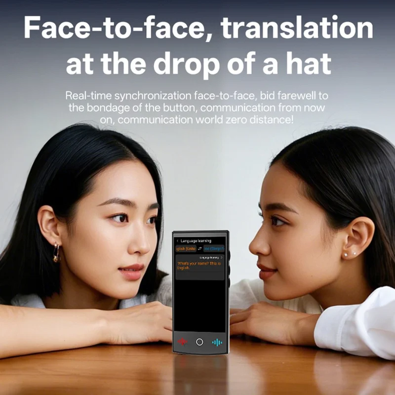 T26 4 بوصة 138 دولة مترجم ذكي واي فاي مترجم صوتي وتسجيل صور مع ترجمة دون اتصال 1 جيجابايت رام 16 جيجابايت تخزين - أسود