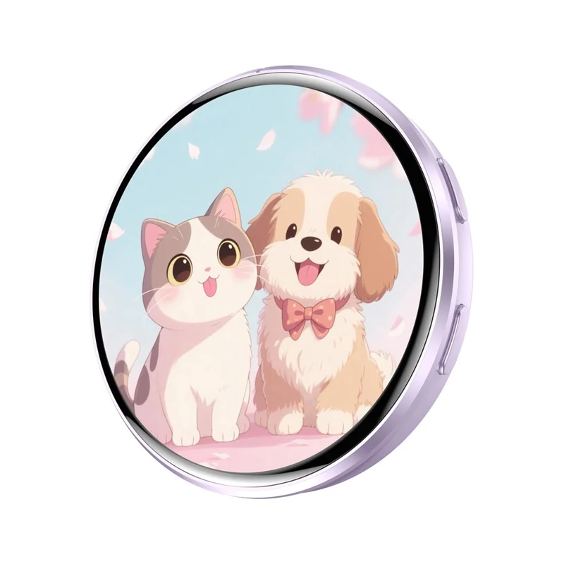 E87 1,7-calowy elektroniczny brelok z wyświetlaczem z funkcją Bluetooth, DIY LED, odznaka z możliwością personalizacji, wysoka rozdzielczość, naszywka prezent dla uczniów i fanów – fioletowy