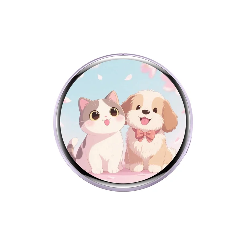 E87 1,7-calowy elektroniczny brelok z wyświetlaczem z funkcją Bluetooth, DIY LED, odznaka z możliwością personalizacji, wysoka rozdzielczość, naszywka prezent dla uczniów i fanów – fioletowy