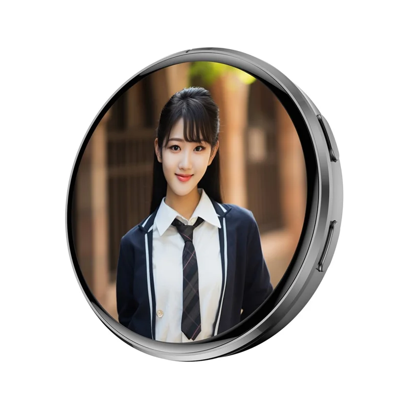 E87 1.7 inch Electronic Display Badge Bluetooth-Compatible DIY LED Name Tag Pin High Definition Display Brooch Gift for Students Fans - Black