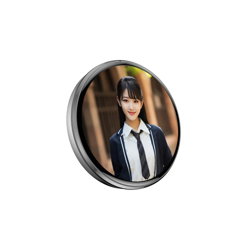 E87 1.7 inch Electronic Display Badge Bluetooth-Compatible DIY LED Name Tag Pin High Definition Display Brooch Gift for Students Fans - Black