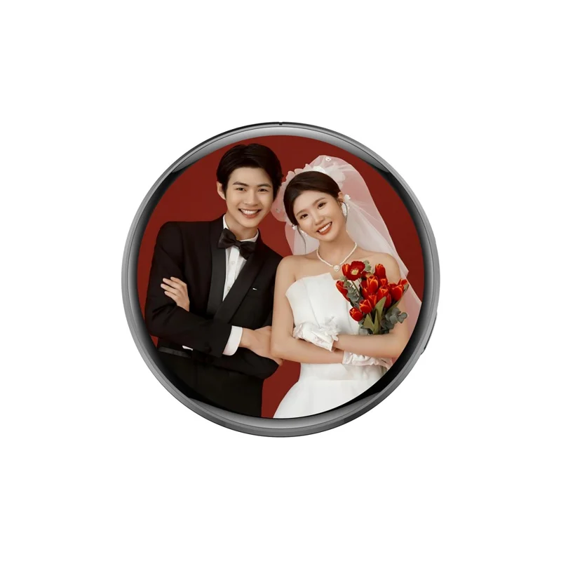 E87 1.7 inch Electronic Display Badge Bluetooth-Compatible DIY LED Name Tag Pin High Definition Display Brooch Gift for Students Fans - Black