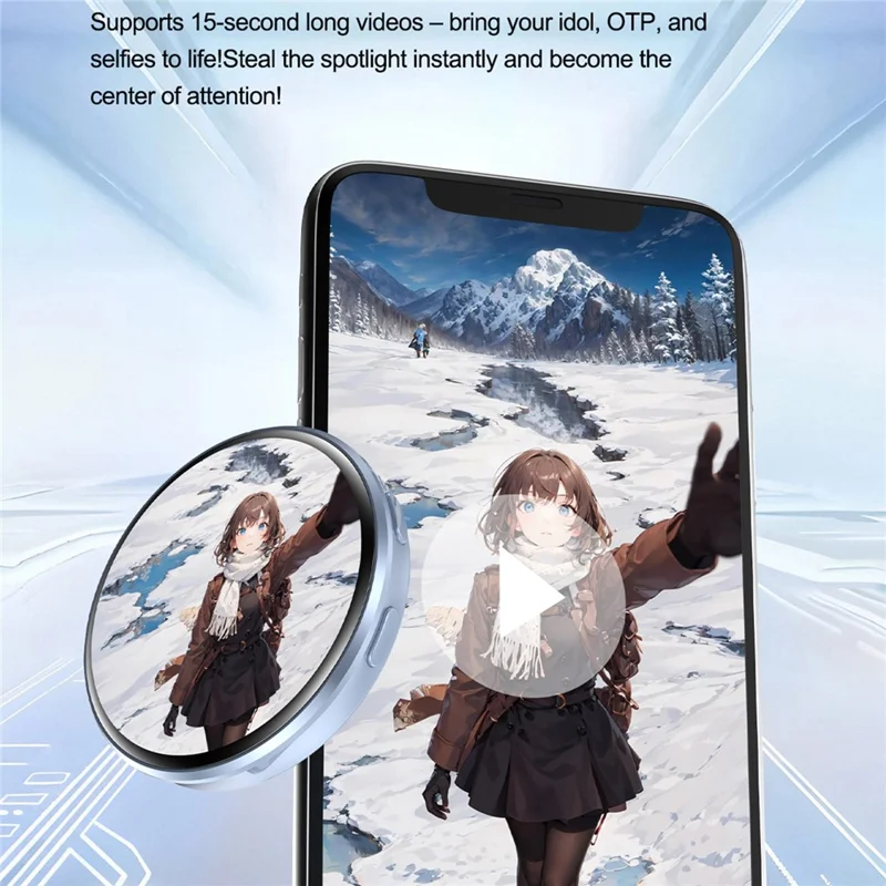 E87 1.7 inch Electronic Display Badge Bluetooth-Compatible DIY LED Name Tag Pin High Definition Display Brooch Gift for Students Fans - Black