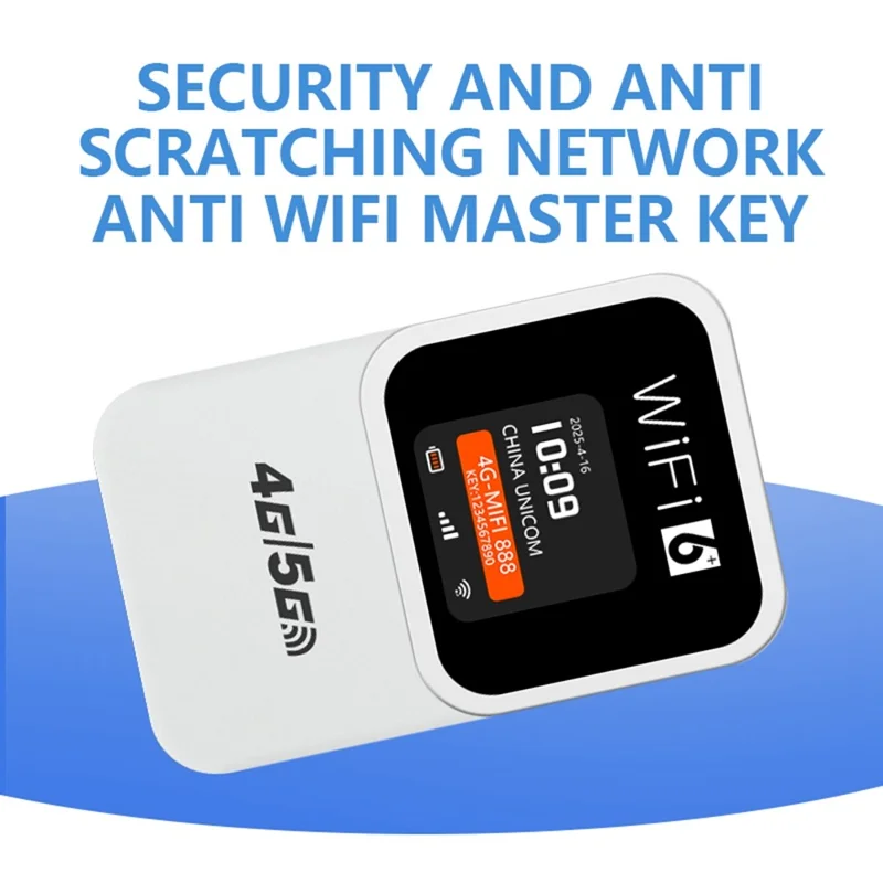 M31-E Portable 4G WiFi Router with Time and Date Display 300Mbps WiFi6 Mobile Hotspot SIM Card Compatible, Eurasian Version - White