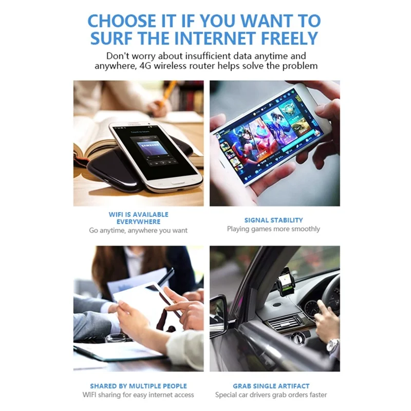 M31-E Portable 4G WiFi Router with Time and Date Display 300Mbps WiFi6 Mobile Hotspot SIM Card Compatible, Eurasian Version - White