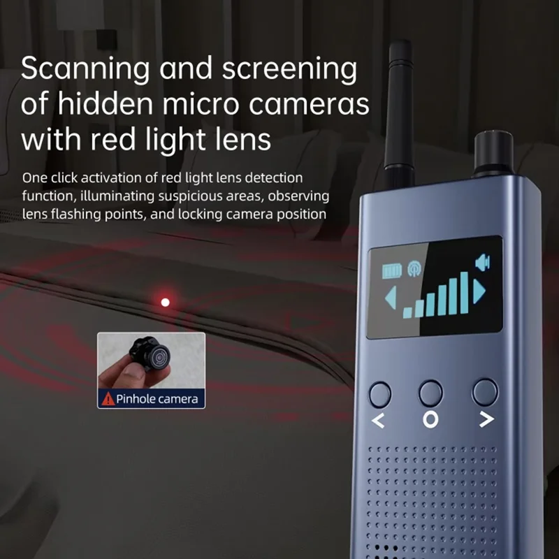 T19 Detector Multifuncional Sem Fios de Câmaras WiFi com Mini Ecrã, Detector Doméstico com Detecção de Espectro IR e GPS