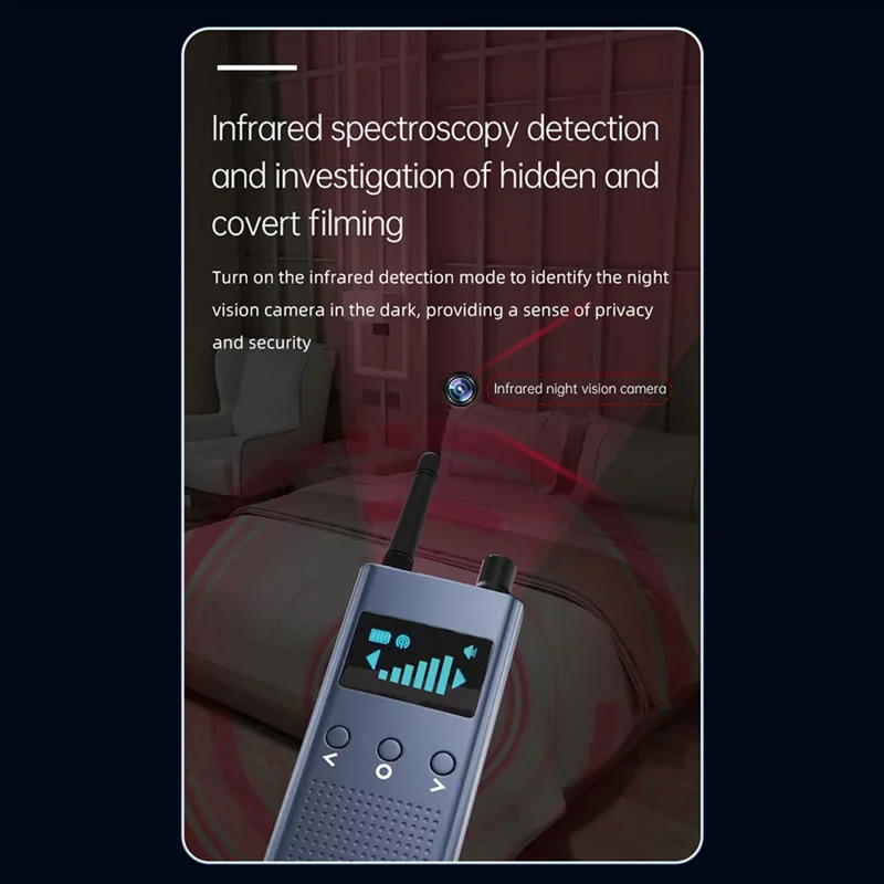 T19 Detector Multifuncional Sem Fios de Câmaras WiFi com Mini Ecrã, Detector Doméstico com Detecção de Espectro IR e GPS
