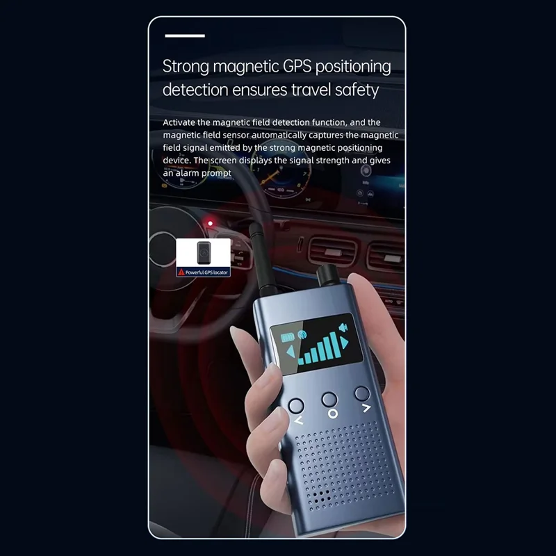 T19 Detector Multifuncional Sem Fios de Câmaras WiFi com Mini Ecrã, Detector Doméstico com Detecção de Espectro IR e GPS