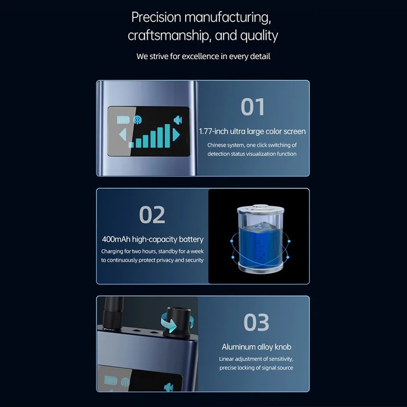 T19 Detector Multifuncional Sem Fios de Câmaras WiFi com Mini Ecrã, Detector Doméstico com Detecção de Espectro IR e GPS