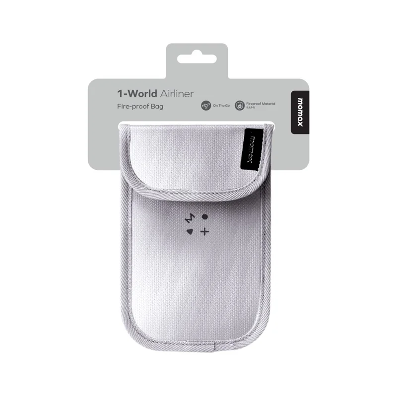 MOMAX SR52 1-World Airliner brandbevist opbevaringstaske 218 x 125 mm, ildfast vandtæt pose til elektronik/rejser