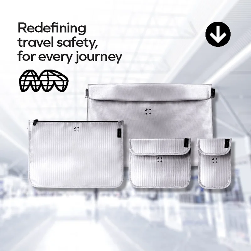 MOMAX SR53 1-World Airliner Fireproof Storage Bag 218 x 235mm Protective Pouch for Electronics  /  Travel  /  Documents