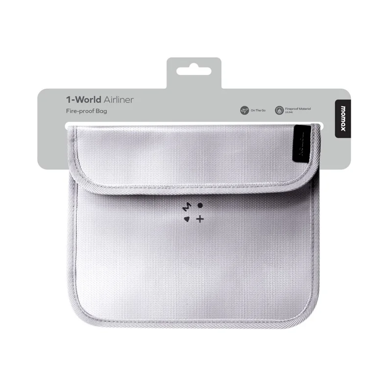 MOMAX SR53 1-World Airliner Fireproof Storage Bag 218 x 235mm Protective Pouch for Electronics  /  Travel  /  Documents