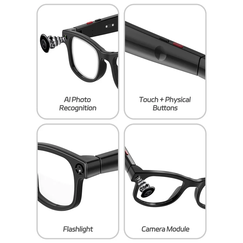 AIMB-G1 Smart AI Glasses Camera Translation Glasses First-Person View with Photo / Video Recording, Interchangeable Lenses