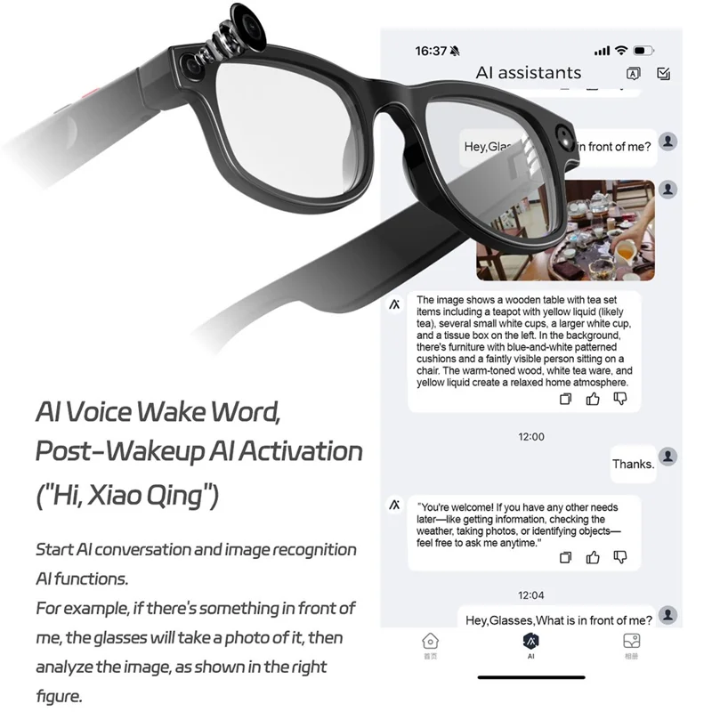 AIMB-G1 Smart AI Glasses Camera Translation Glasses First-Person View with Photo / Video Recording, Interchangeable Lenses