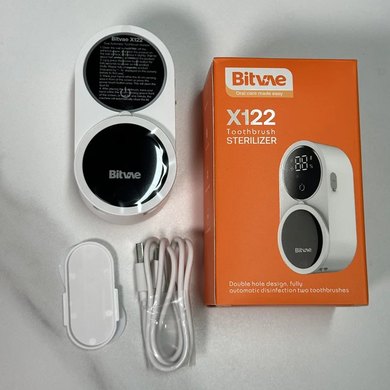 BITVAE X122 Infrared Sensing Toothbrush Sterilizer Cleaner Wall-Mounted UV Disinfection Toothbrush Dryer with LED Smart Screen