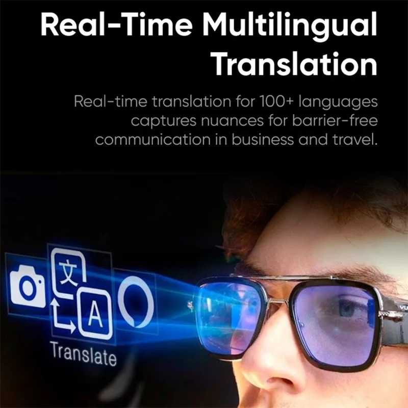 G01 AI Smart Camera Glasses 4K Video Recording  /  Photo Capture  /  Translation  /  Voice Recording  /  Image Recognition - Matte Black