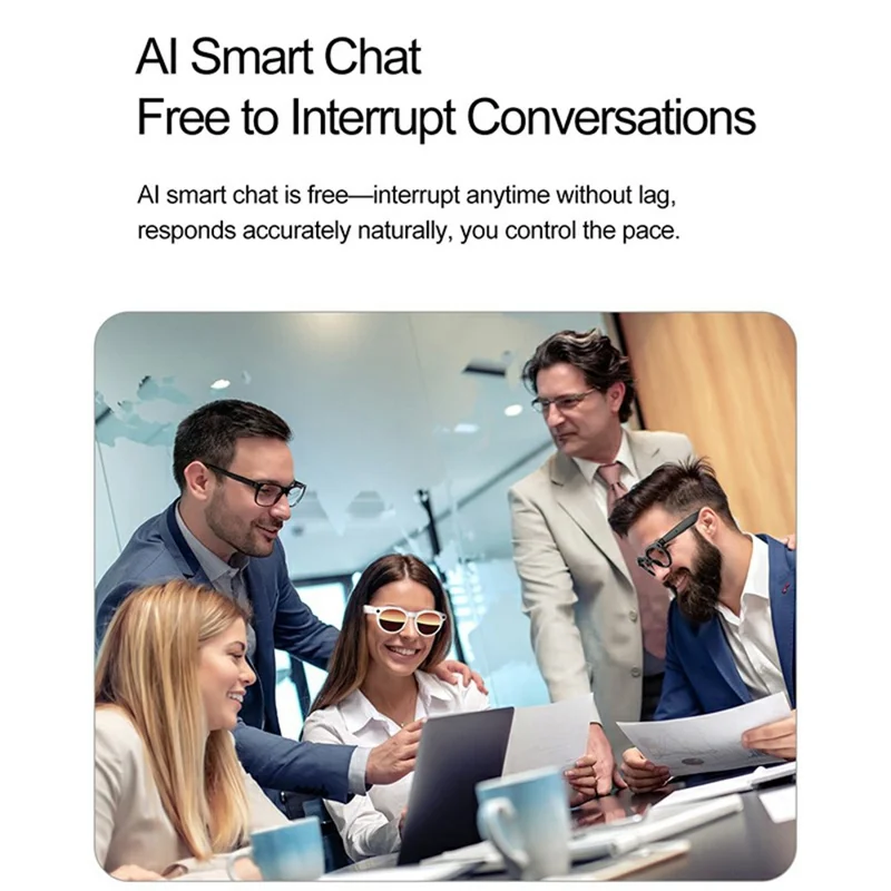 W611 AI Smart Glasses 800W Pixel Wearable Camera Bluetooth-Compatible Calling Replaceable Lenses - Black / Photochromic Lens