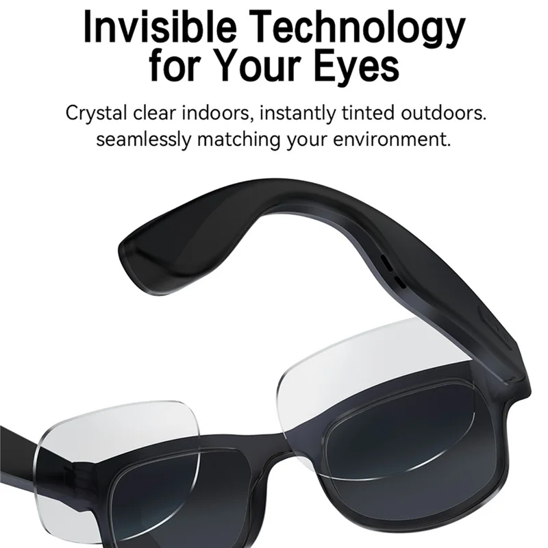 G2 8MP AI Smart Photo Glasses Anti-Shake First-Person View Glasses with Translation Video Recording Interchangeable Lens - Black