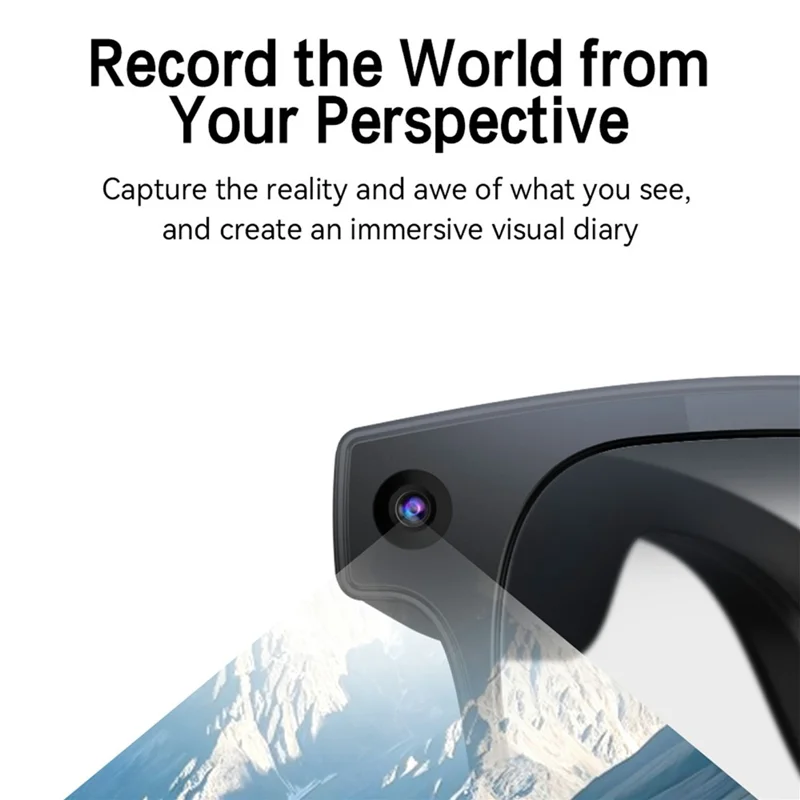 G2 8MP AI Smart Photo Glasses Anti-Shake First-Person View Glasses with Translation Video Recording Interchangeable Lens - Black