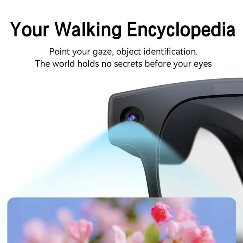 G2 8MP AI Smart Photo Glasses Anti-Shake First-Person View Glasses with Translation Video Recording Interchangeable Lens - Black