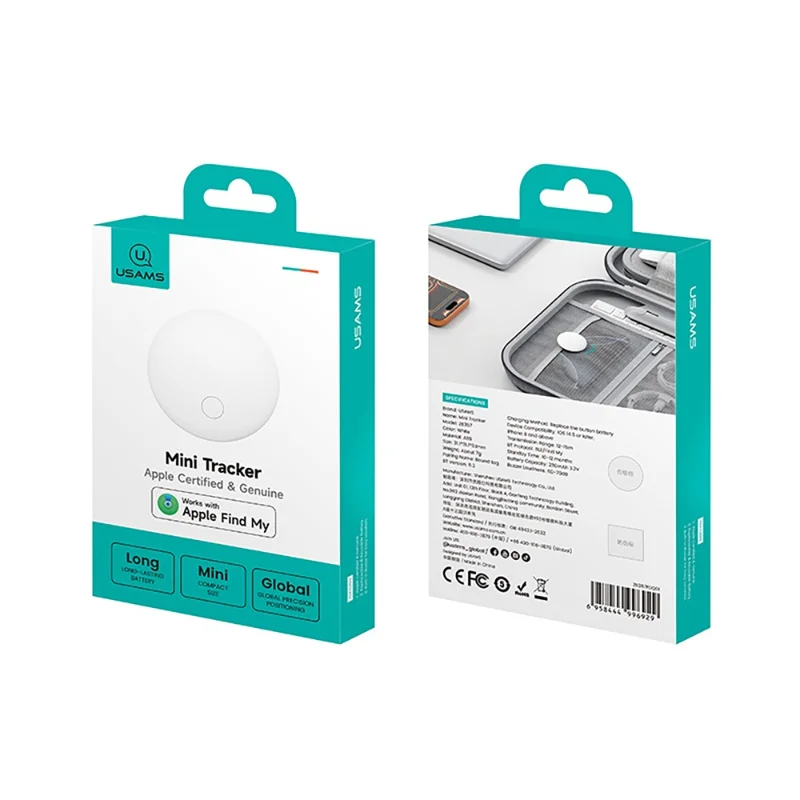 USAMS ZB357 Mini Anti-Lost Device Tracker Bluetooth-Compatible Locator Precise Positioning
