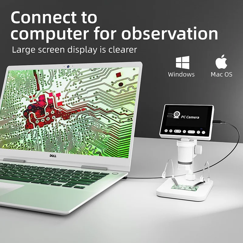 V16 1080P Digital Microscope Industrial Inspection Tool Circuit Board Magnifier Portable Handheld Microscope for Repair / Maintenance