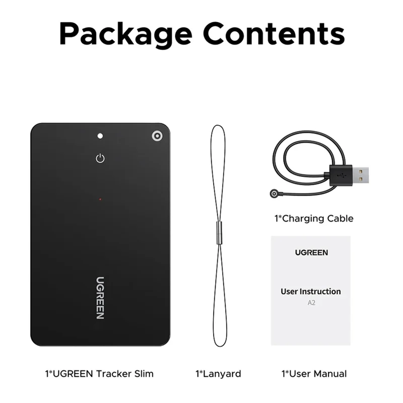 UGREEN CM830 45298 FineTrack Slim Smart Finder Wireless Tracker Card Luggage Tag Item Locator for iOS Devices
