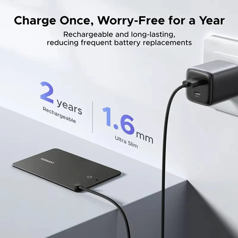 UGREEN CM830 45298 FineTrack Slim Smart Finder Wireless Tracker Card Luggage Tag Item Locator for iOS Devices