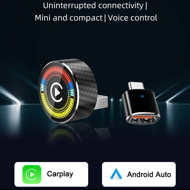 M47 2-in-1 AI-Box Wireless Car Adapter für CarPlay / Android Auto, Upgrade von Kabelgebunden auf Kabellos