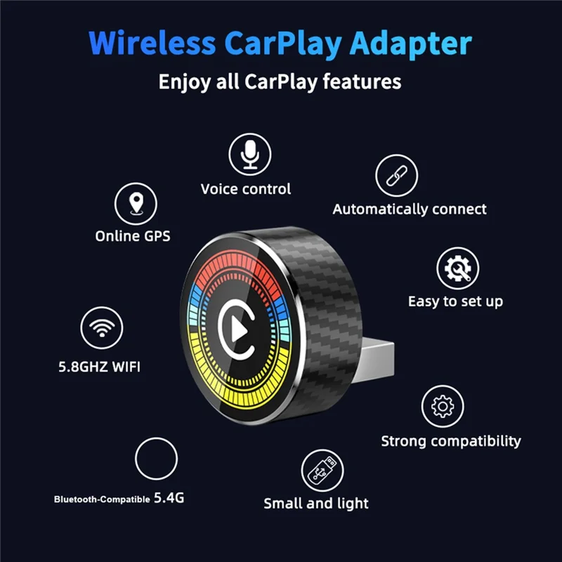 M47 2-in-1 AI-Box Wireless Car Adapter für CarPlay / Android Auto, Upgrade von Kabelgebunden auf Kabellos