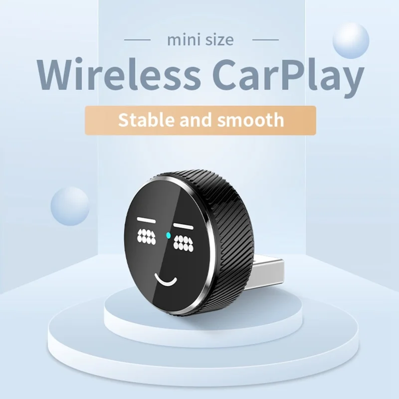 M48 2 in 1 AI Box Cute Pattern Wireless Car Play Adapter for Car Play  /  Android Auto Wired to Wireless Converter