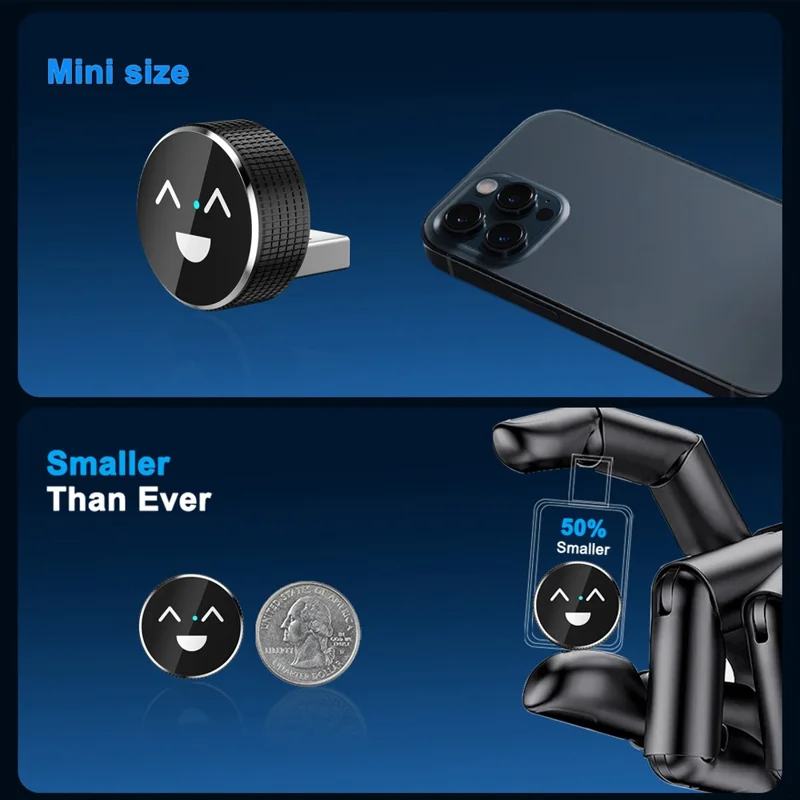 Adattatore Auto Wireless M49 2 in 1 Ai Box con Motivo Sorriso per Car Play / Convertitore da Cablato a Wireless per Android Auto