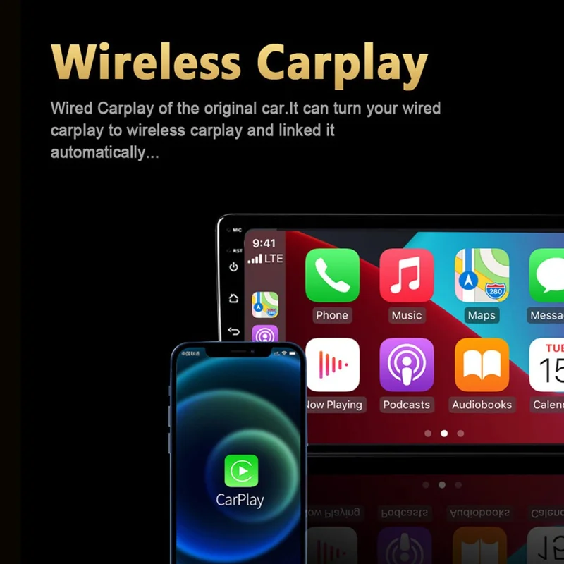 M65 Car Play AI Box Android 11 Bezprzewodowy Car Play / Android Auto Inteligentny Adapter 2GB+16GB - Czarny