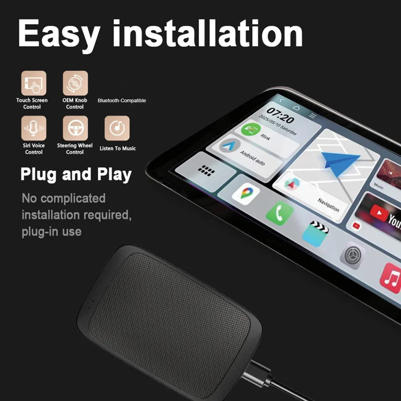 M65 Car Play AI Box Android 11 Bezprzewodowy Car Play / Android Auto Inteligentny Adapter 2GB+16GB - Czarny